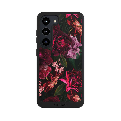 Samsung Galaxy S23 NIVOpure Fleurs rouge foncé et roses