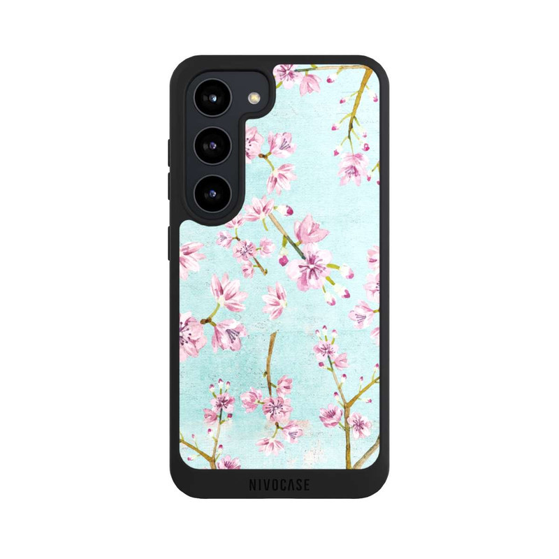 Galaxy S23 NIVOpure Kirschblütenzweigmuster Hellblau
