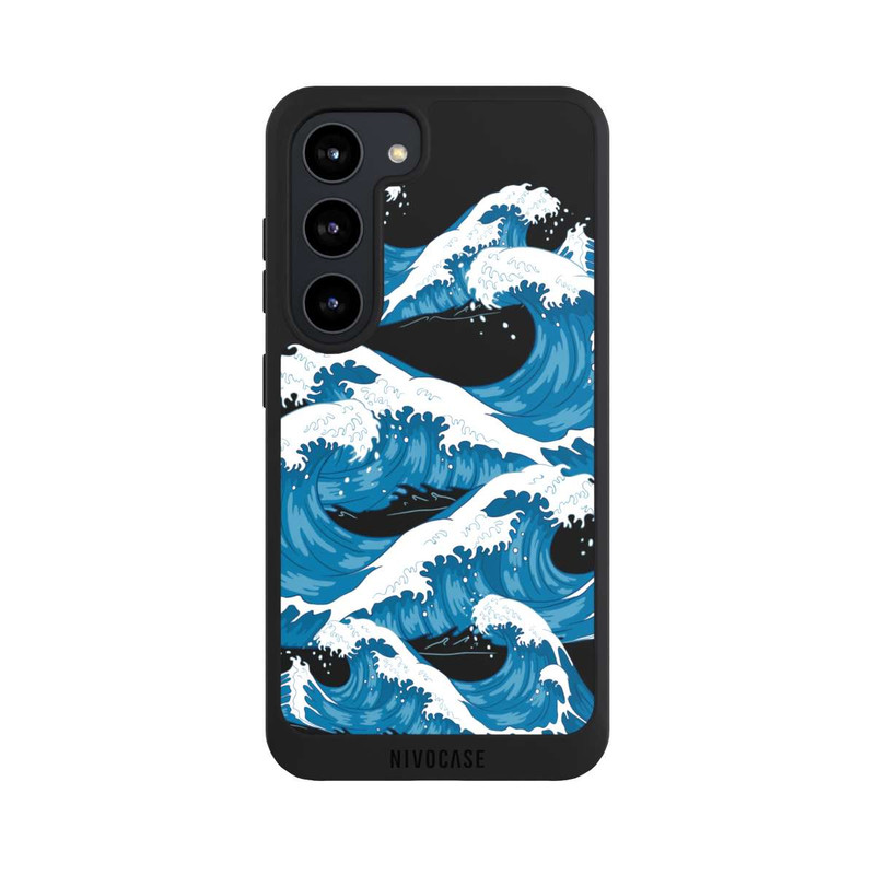 Galaxy S23 NIVOpure Sea Waves Black Kanagawa