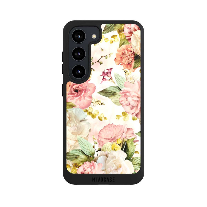 Galaxy S23 NIVOpure Flower Frame Peonies beige