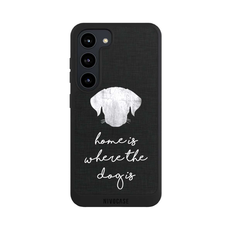 Galaxy S23 NIVOpure Home Is Where The Dog Is - White on Black