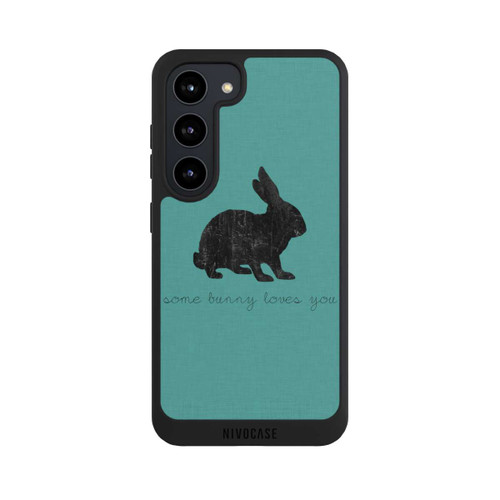 Samsung Galaxy S23 NIVOpure Some Bunny Loves You - Schwarz auf Türkis