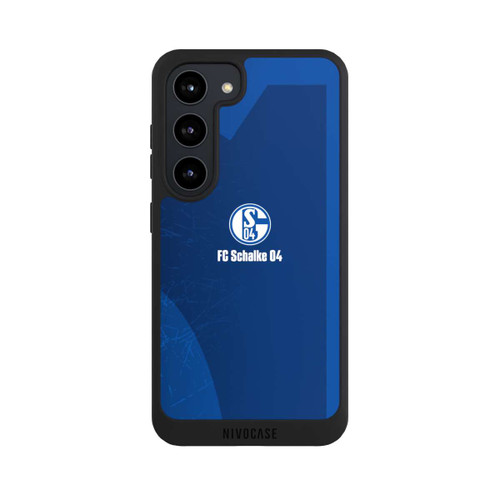Samsung Galaxy S23 NIVOpure Schalke 04 Blauer Hintergrund Mit Logo