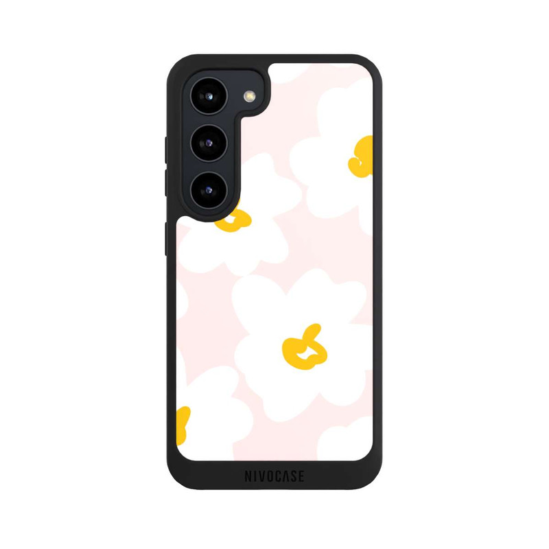 Galaxy S23 NIVOpure Retro Blumenwand Gänseblümchen Aprikose