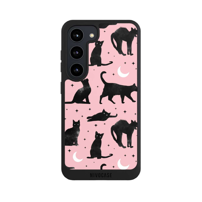 Galaxy S23 NIVOpure Lune & Chats Fond Rose