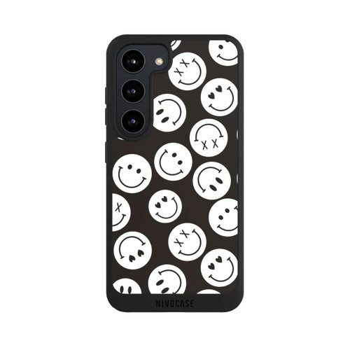 Samsung Galaxy S23 NIVOpure Smiles Emotes Pattern Black And White