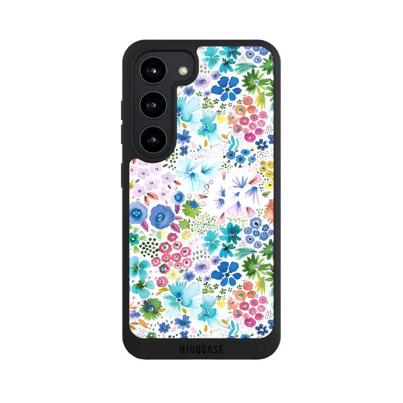 Galaxy S23 NIVOpure Petites Fleurs de Printemps Bleues