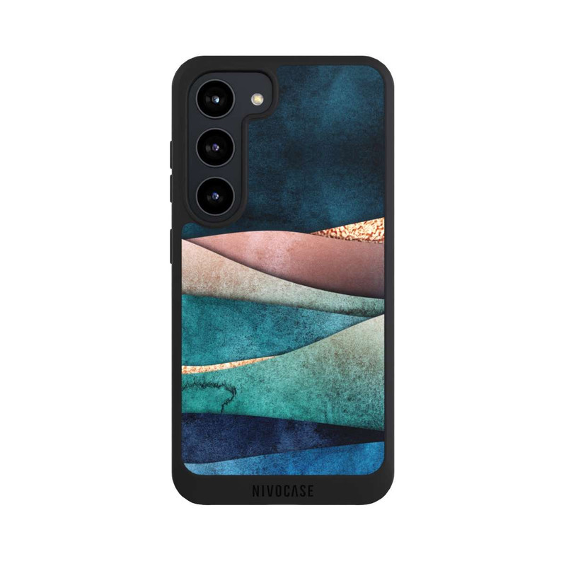 Galaxy S23 NIVOpure Blau-Goldene Wellen