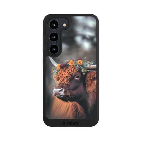 Samsung Galaxy S23 NIVOpure Hochland Rind mit Blumen mit KI