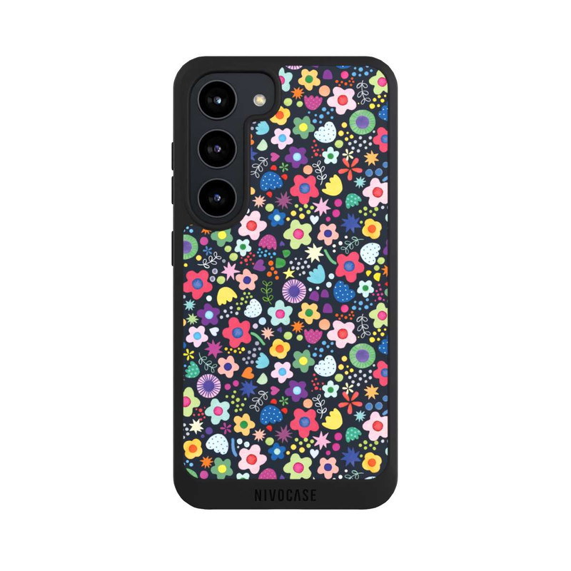 Galaxy S23 NIVOpure Psychedelic Flowers Multi Black