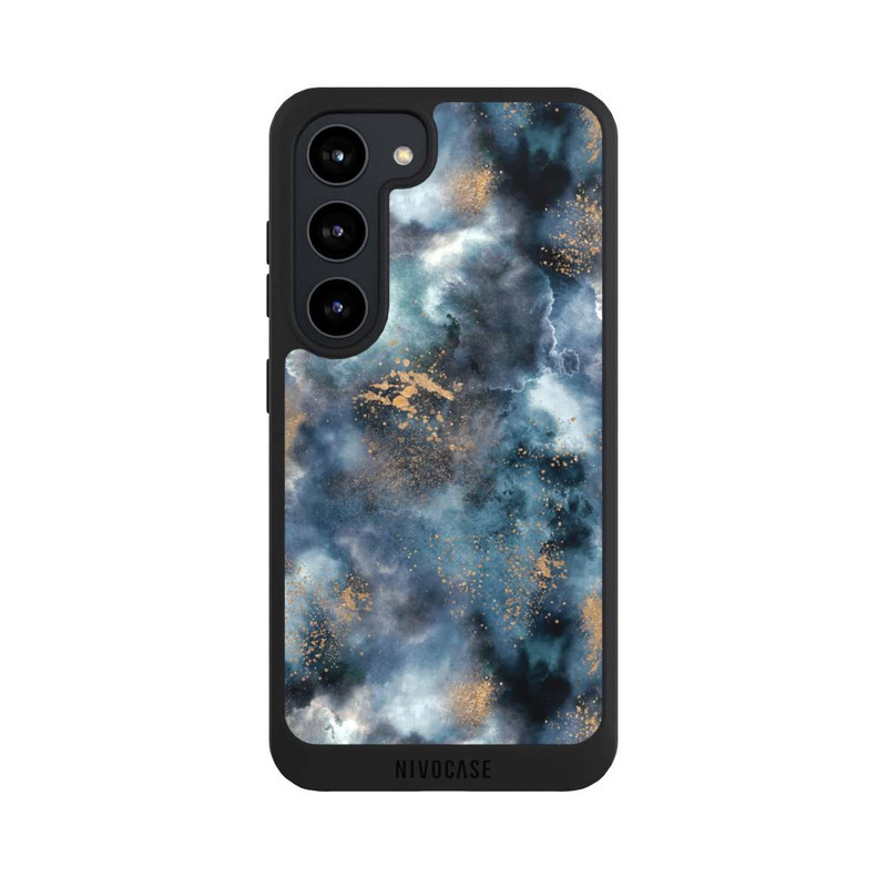 Galaxy S23 NIVOpure Smoky Marble Watercolor Navy