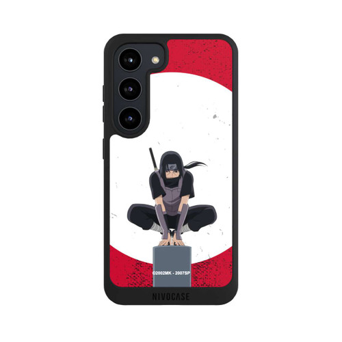 Samsung Galaxy S23 NIVOpure Symbole Itachi Uchiha fond rouge