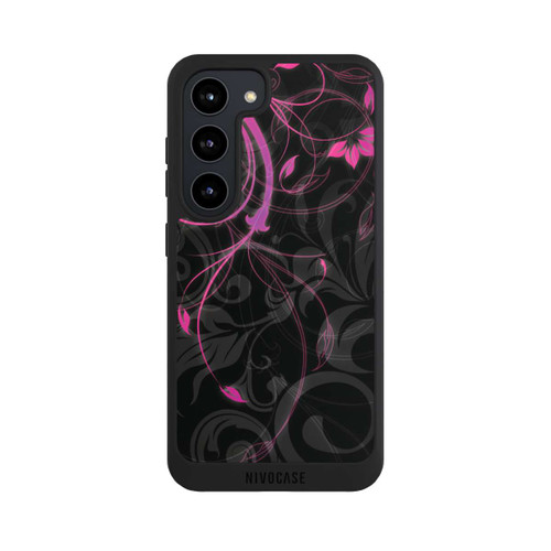 Samsung Galaxy S23 NIVOpure Schwarze und rosa Herbstblumen