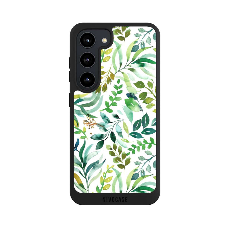 Galaxy S23 NIVOpure Watercolor Palms Leaves Botanical Green