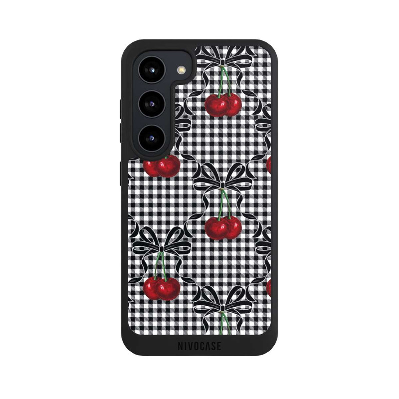 Galaxy S23 NIVOpure Kirschen Muster Schwarz