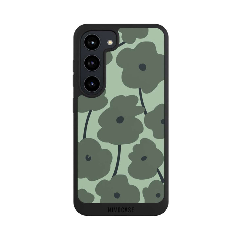 Galaxy S23 NIVOpure Fleurs Minimalistes Vertes