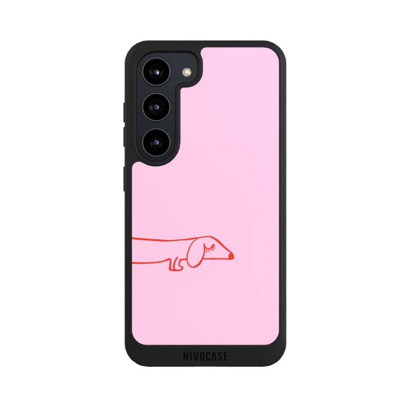 Galaxy S23 NIVOpure Dachshund Illustration Pink