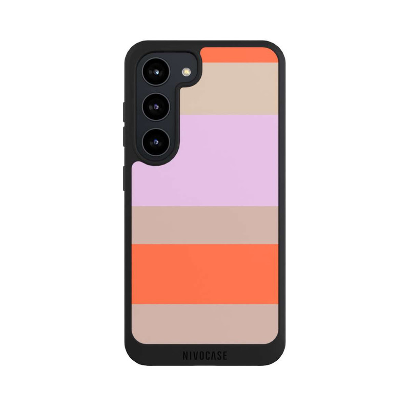 Galaxy S23 NIVOpure Moca Lila Orange Stripes
