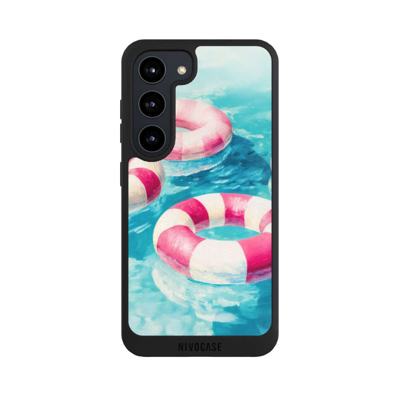Galaxy S23 NIVOpure Striped Swim Rings in The Pool