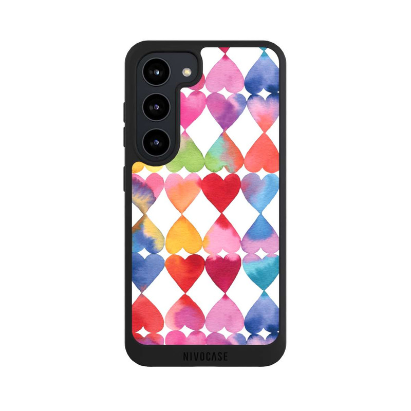 Galaxy S23 NIVOpure Buntes Herz Watercolor Muster