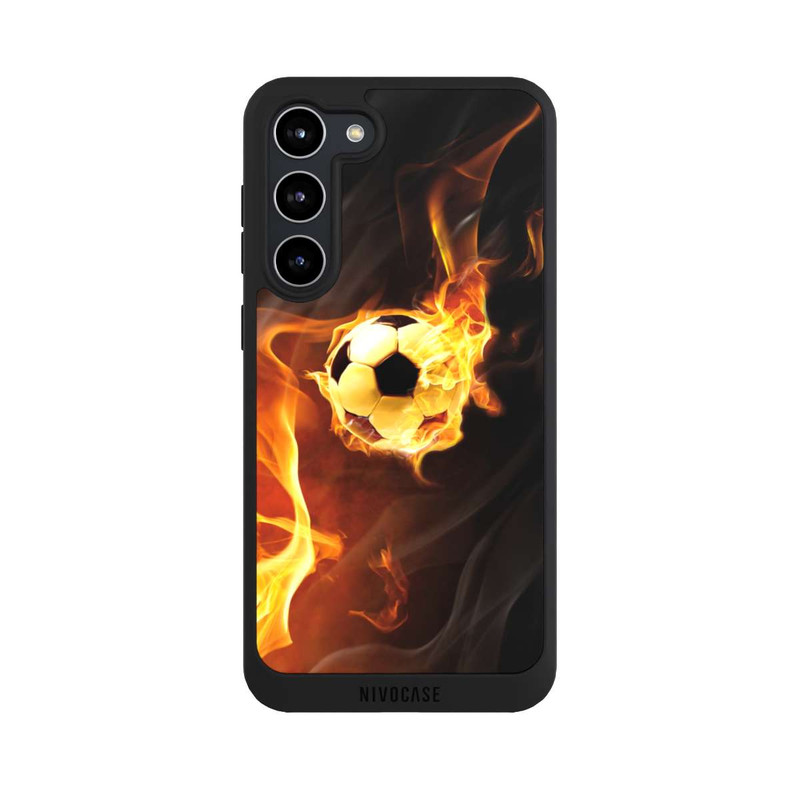 Galaxy S23 + NIVOpure Fußball in Flammen