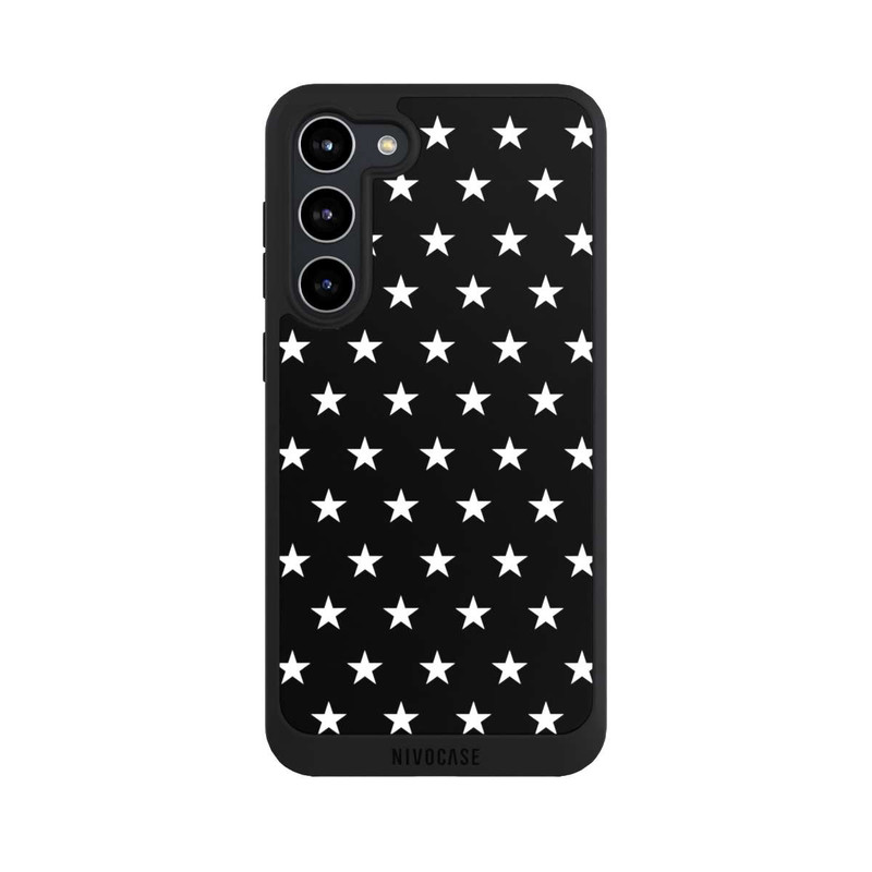 Galaxy S23 + NIVOpure Polka Stars Schwarz und Weiß