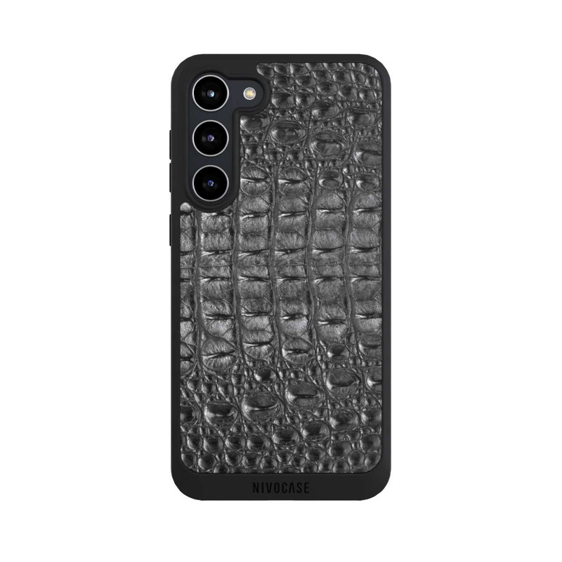 Galaxy S23 + NIVOpure Kroko Grau Schwarz