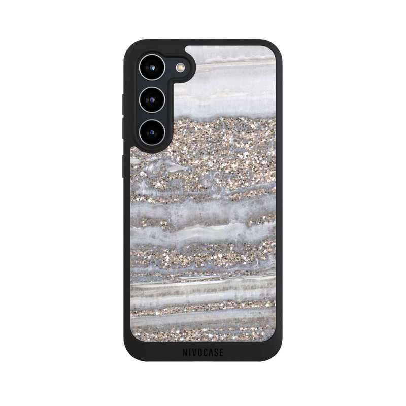 Galaxy S23 + NIVOpure Weißer Glitzer Marmor Look