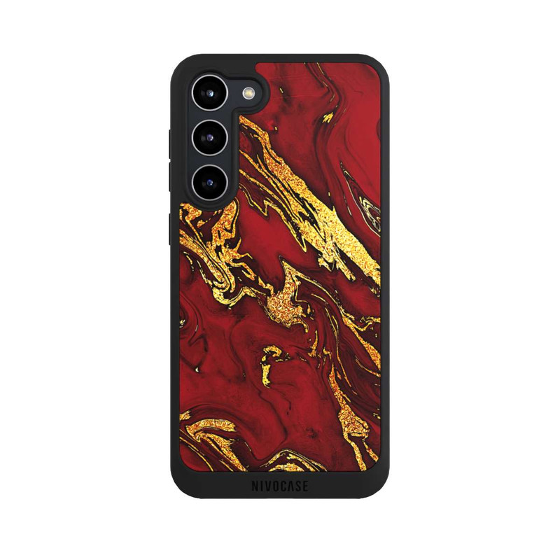 Galaxy S23 + NIVOpure Rot Gold Marmorlook