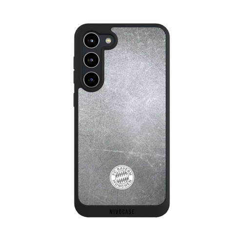 Samsung Galaxy S23+ NIVOpure Logo FCB Classique Petit - Blanc sur Fond Métallique