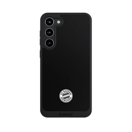 Samsung Galaxy S23+ NIVOpure Logo FCB Classique Petit - Blanc sur Fond Noir
