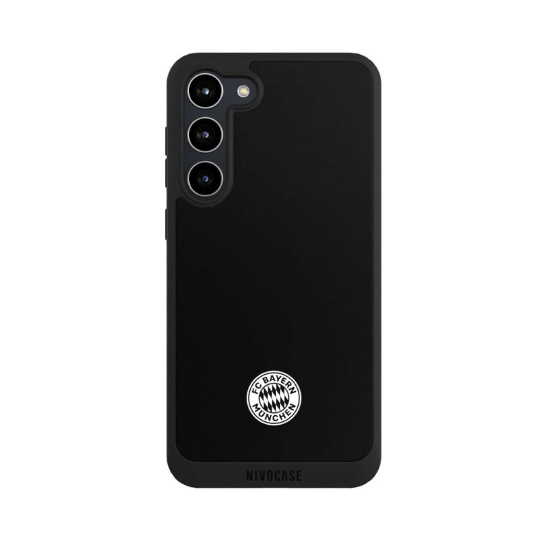 Galaxy S23 + NIVOpure Logo FCB Classique Petit - Blanc sur Fond Noir