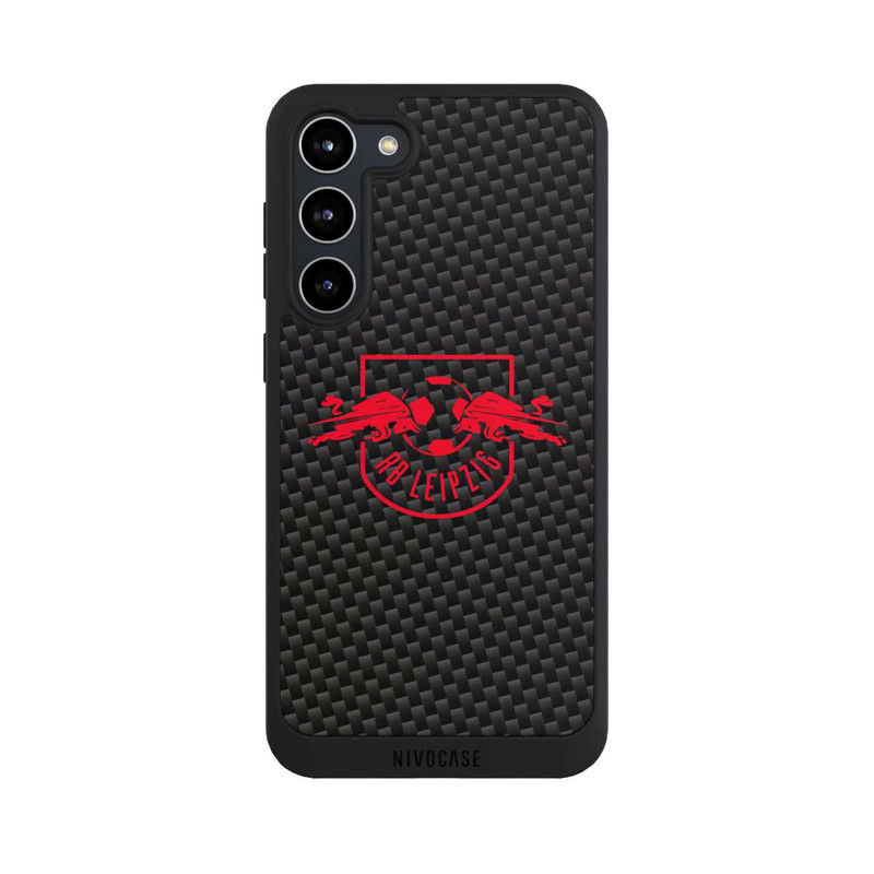 Galaxy S23 + NIVOpure Rotes RB Leipzig Logo auf Carbonoptik