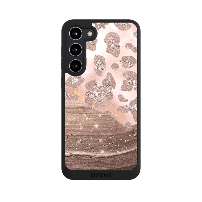Galaxy S23 + NIVOpure Léopard argenté pailleté