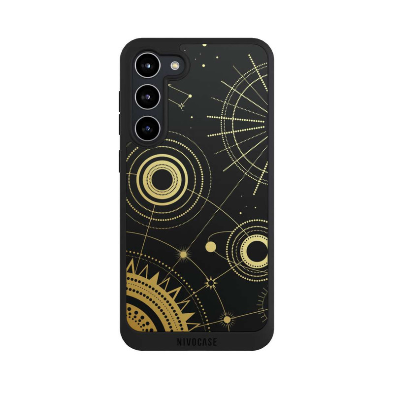 Galaxy S23 + NIVOpure Schwarzer und goldener Look Abstrakt