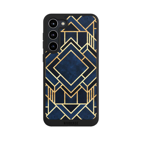 Samsung Galaxy S23+ NIVOpure Kunst Deko Blau Golddruck