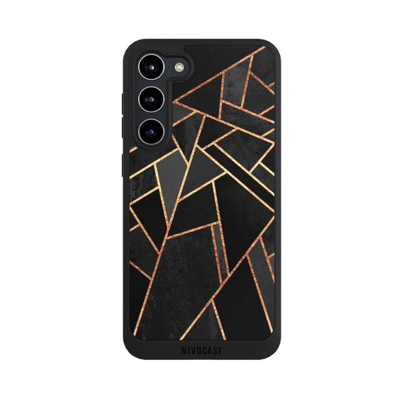 Galaxy S23 + NIVOpure Schwarze Nacht Gold Druck