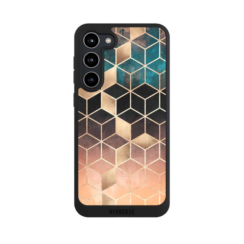 Galaxy S23 + NIVOpure Ombre Traum Würfel Gold Druck