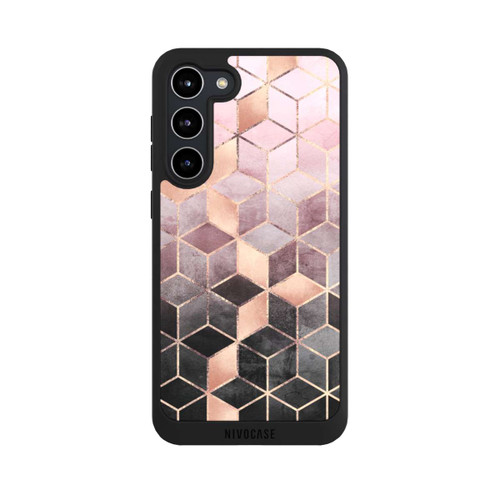 Samsung Galaxy S23+ NIVOpure Pink-grauer Farbverlauf Würfel Druck