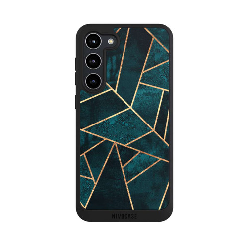 Samsung Galaxy S23+ NIVOpure Tief Blaugrün Stein Gold Druck