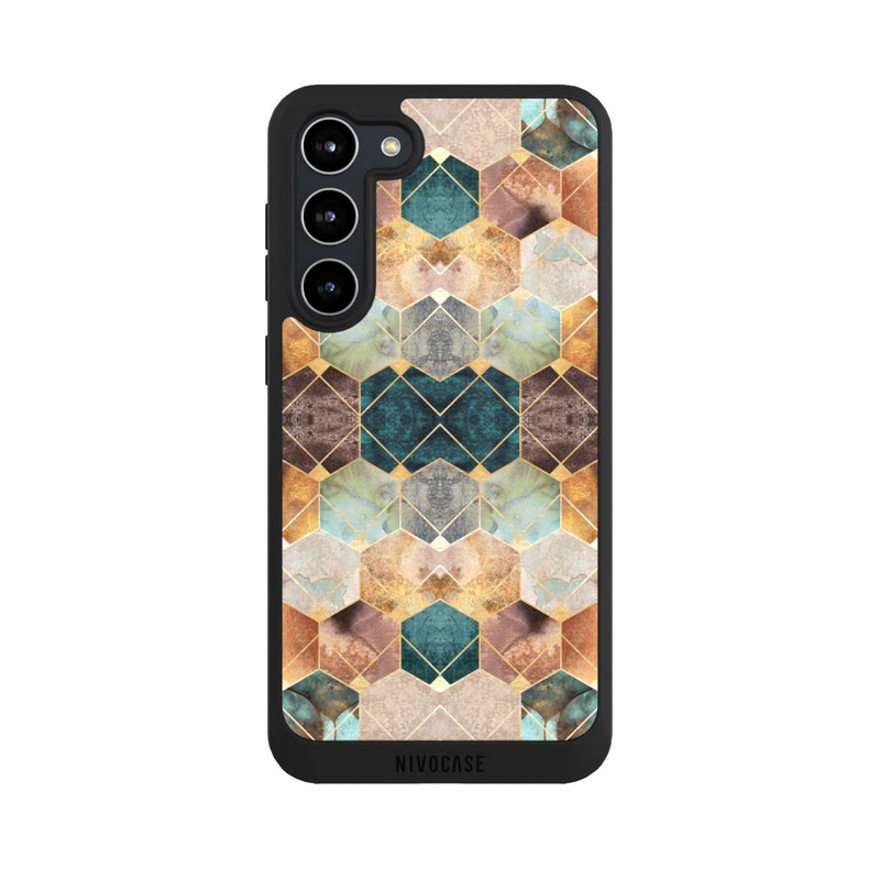 Galaxy S23 + NIVOpure Naturfarbene Sechsecke und Diamanten