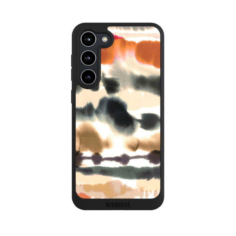 Galaxy S23 + NIVOpure Lignes d'aquarelle nautique douces orange