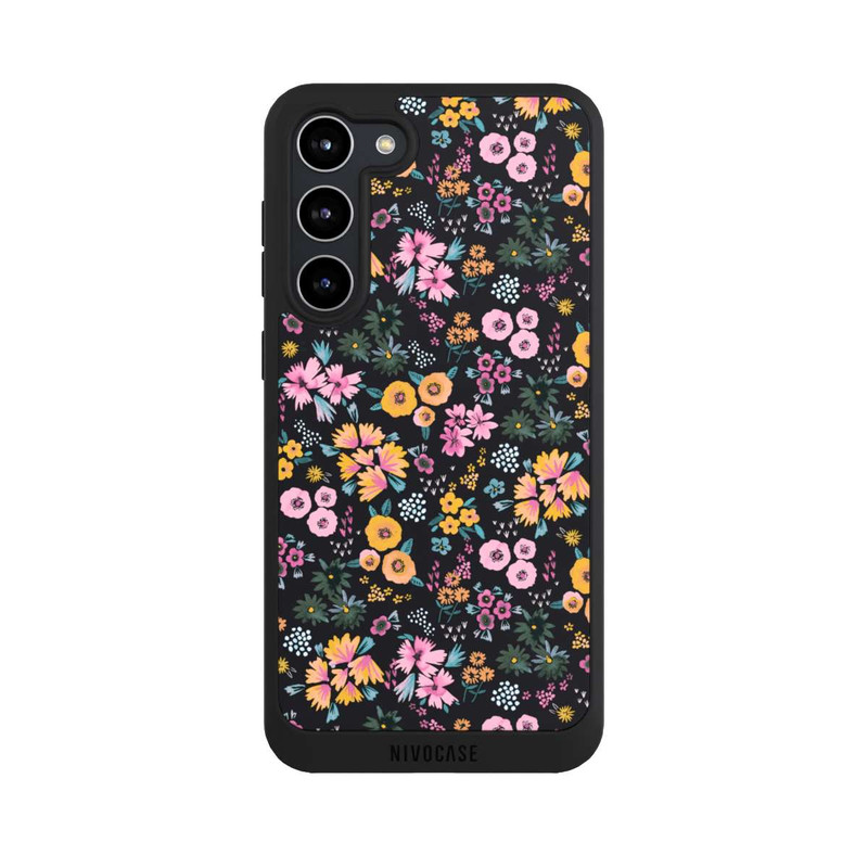 Galaxy S23 + NIVOpure Kleine bunte Blumen Schwarz 2