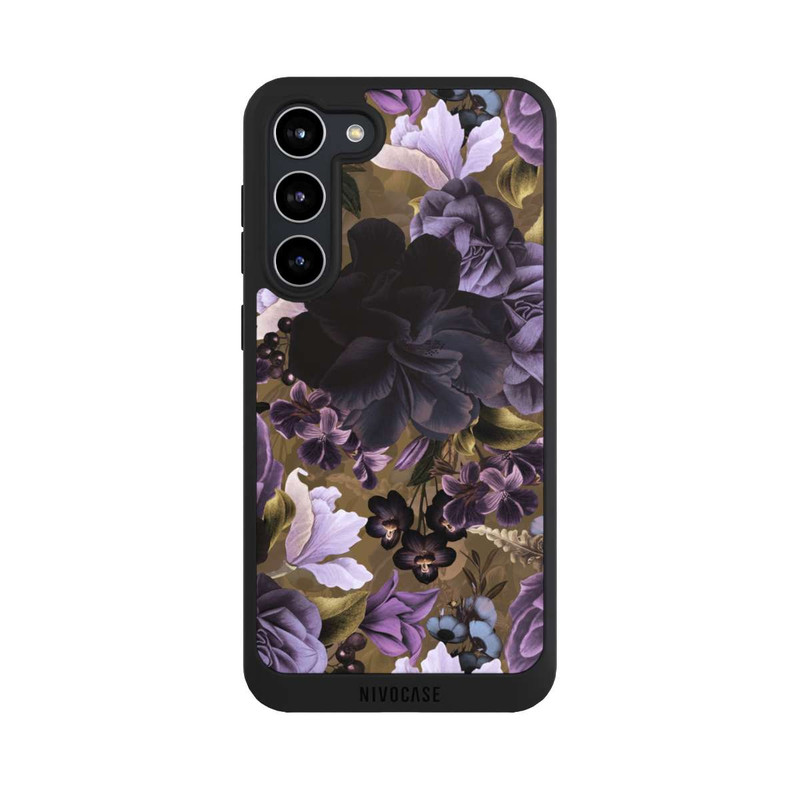 Galaxy S23 + NIVOpure  Lila und goldene Vintageblumen