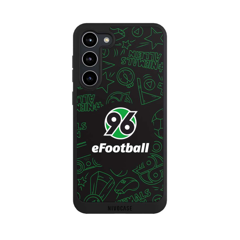 Galaxy S23 + NIVOpure Hannover 96 Football Pattern Design Black
