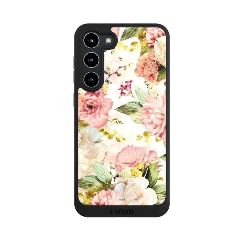 Galaxy S23 + NIVOpure Flower Frame Peonies beige