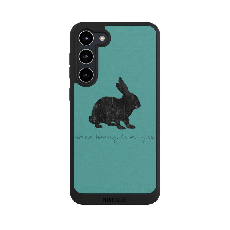 Galaxy S23 + NIVOpure Some Bunny Loves You - Schwarz auf Türkis