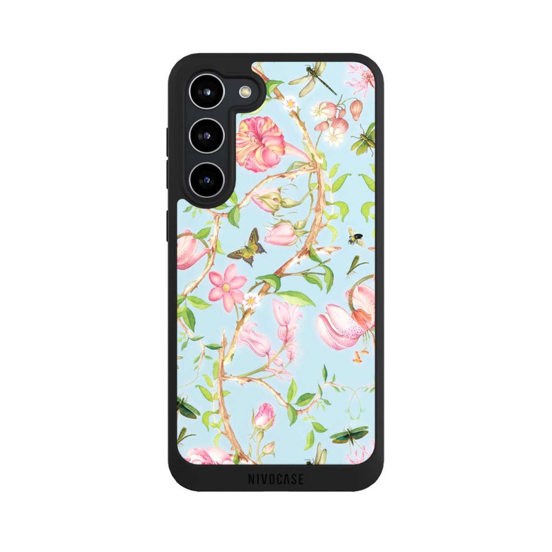 Galaxy S23 + NIVOpure Vintage botanische Blumen in blau