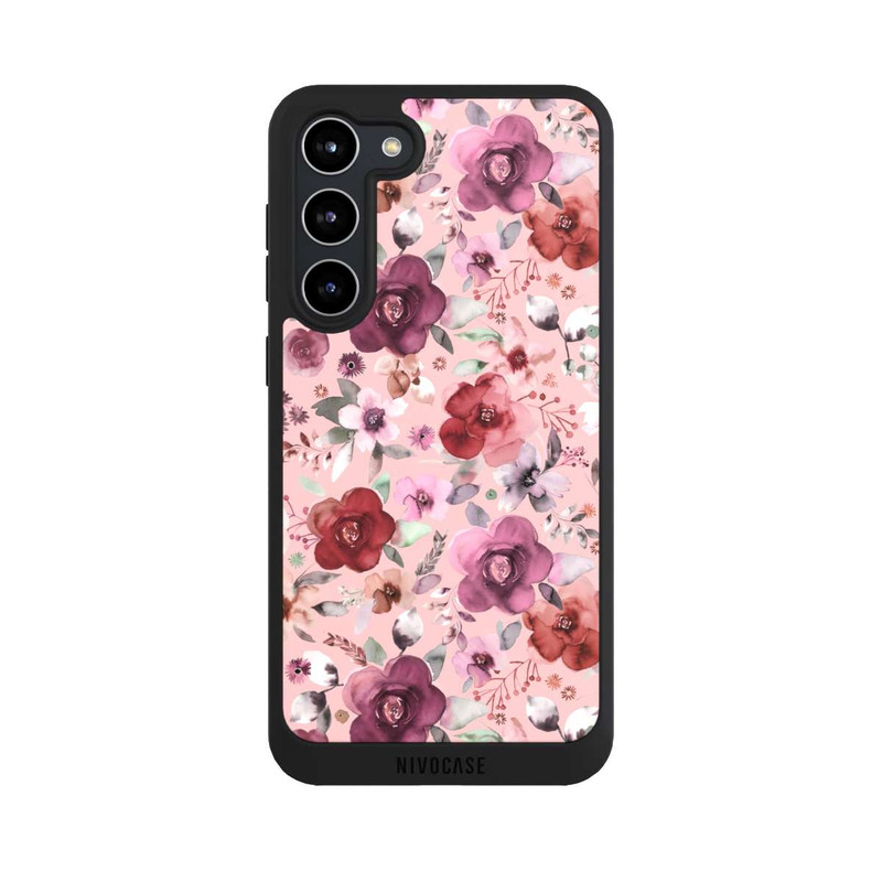 Galaxy S23 + NIVOpure Üppiger romantischer Blumenstrauß rosa