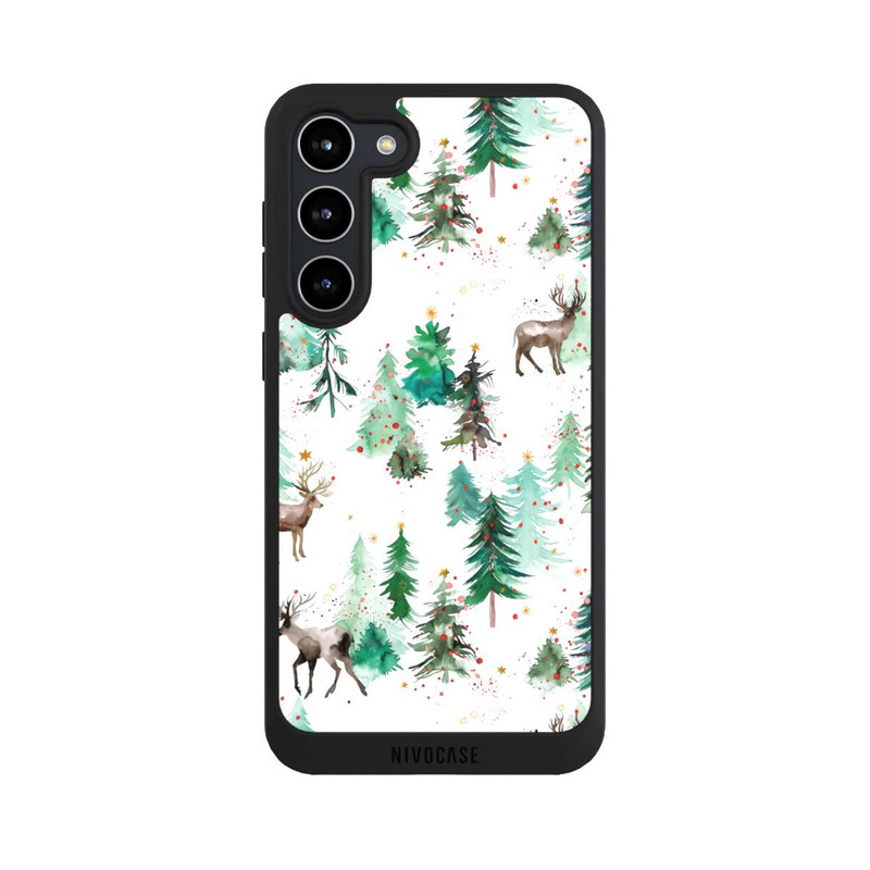 Galaxy S23 + NIVOpure Hirsche und Winterweihnachtsbäume